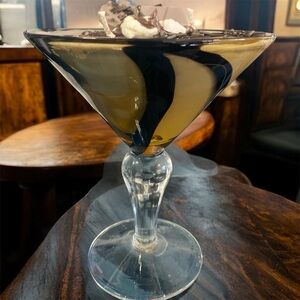 Hand Crafted Chocolate Martini Candle in a Swirl Martini Glass